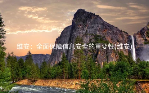 维安：全面保障信息安全的重要性(维安)