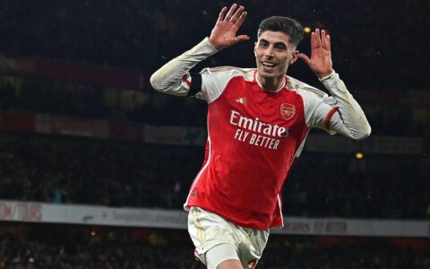 【英超】哈弗茨两破旧主球门，阿森纳五球大胜切尔西