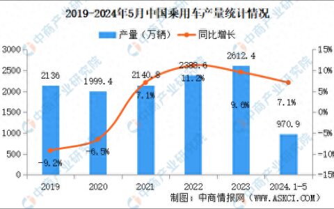 2024年5月中国乘用车产销情况：出口量同比增长22.1%-2020年中国乘用车销售量