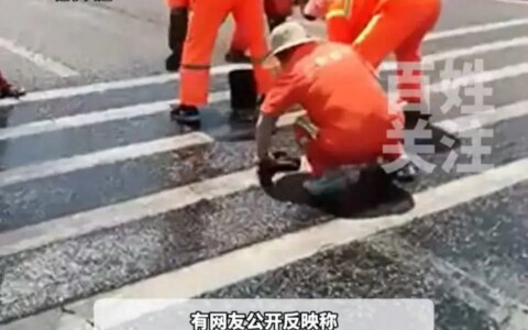 环卫工人高温下蹲地上，手擦斑马线，记者追问，三方说法各有不同-环卫工人工作中撞到人怎么处理