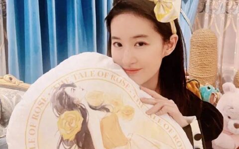 “玫瑰”刘亦菲收到玫瑰周边，3套穿搭简约大气，黄色发箍尤其美-刘亦菲手拿玫瑰花图片壁纸