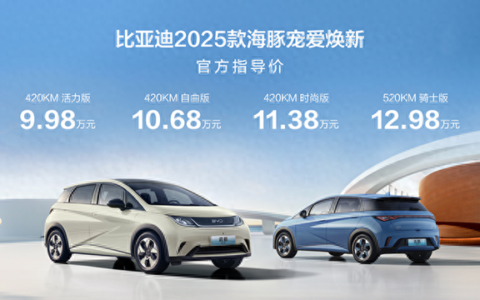 比亚迪2025款海豚焕新上市 售9.98万-12.98万元-比亚迪海豚还值得等待吗