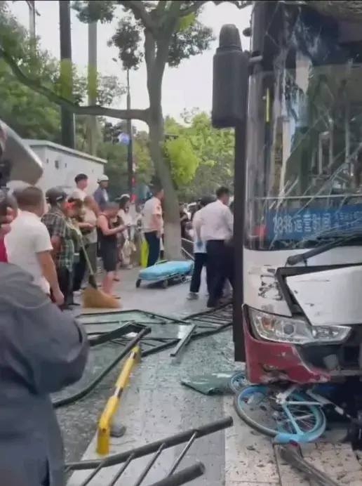 温州一辆公交车撞树,多人受伤!-温州公交车车祸