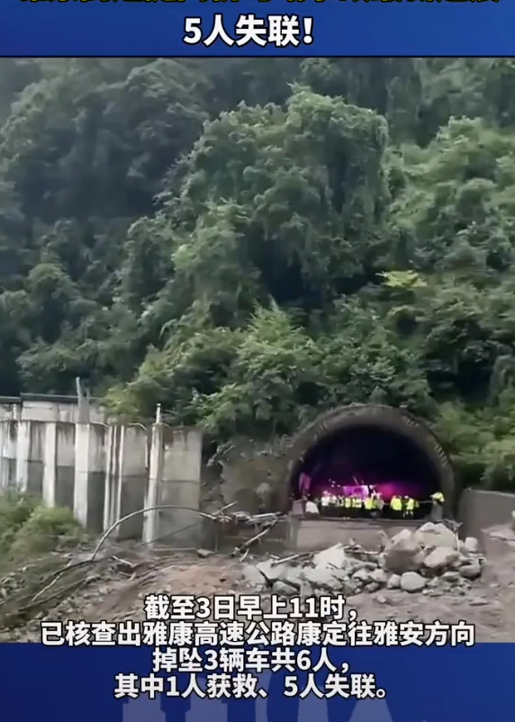 闹大了!四川雅康高速隧间桥发生垮塌,3辆车掉坠,网友炸锅了!-雅康高速公路