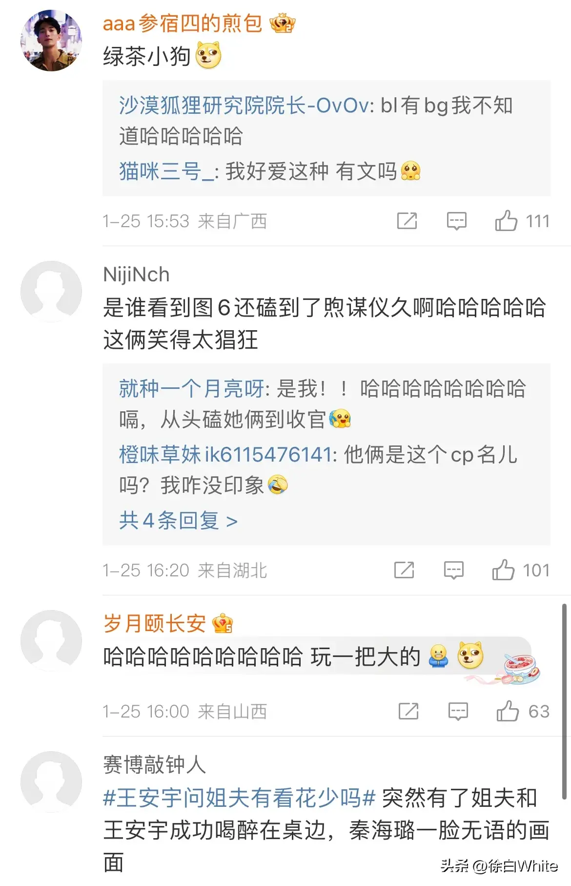 笑不活了!王安宇问姐夫有看花少吗?姐夫哥一看一个不吱声,上火-王安宇的女朋友有多少个