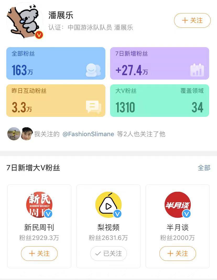潘展乐震惊泳坛勇夺两金，七天涨粉近30万，和谷爱凌握手梦幻联动-广西 潘展东