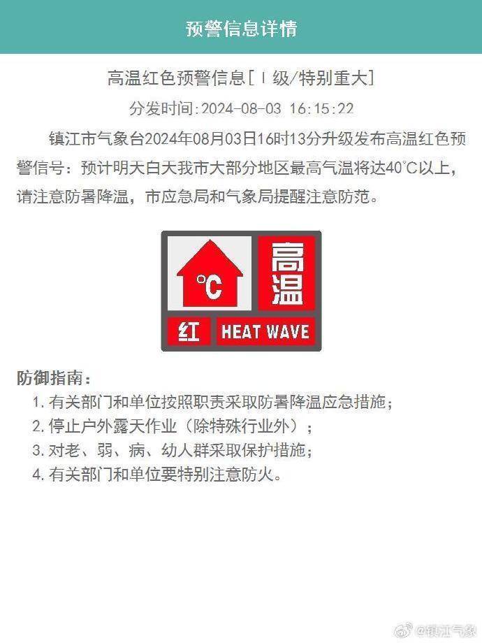 江苏多地发布高温红色预警！-江苏多地发布高温红色预警信息