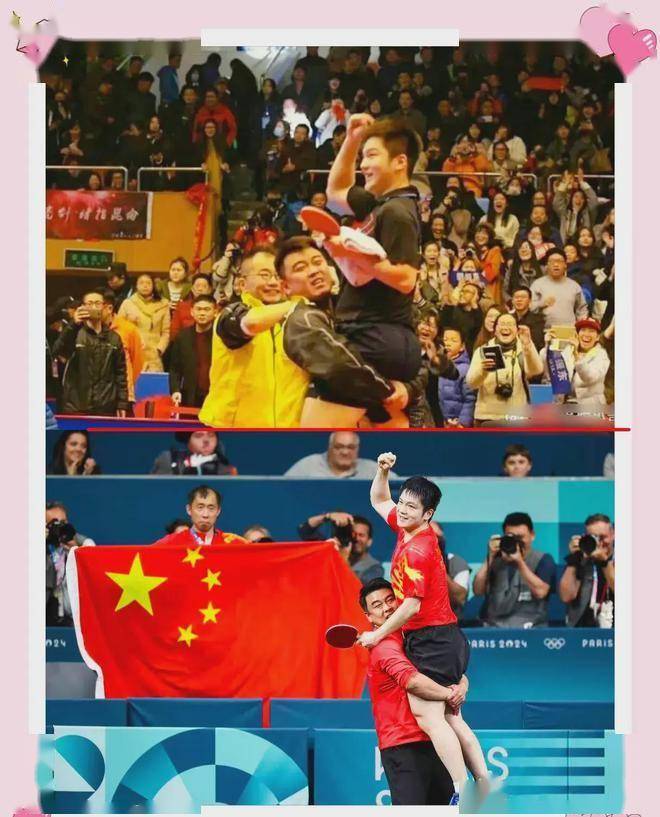 樊振东夺冠，王皓把他高高抱起，网友：师傅的遗憾徒弟帮他弥补了-王皓樊振东合照