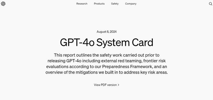 OpenAI 称其最新的 GPT-4o 模型具有“中等”风险-gpt-3模型
