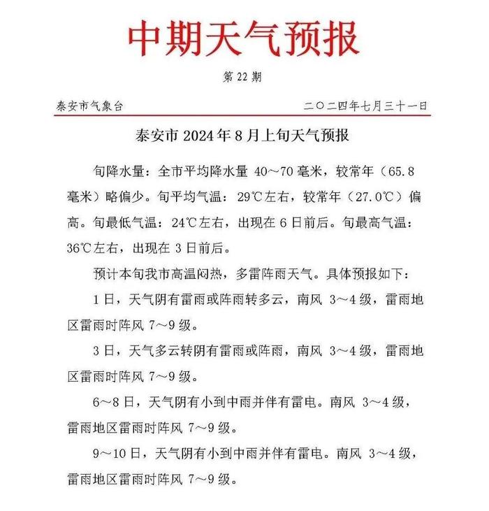高温闷热，雷雨！泰安最新天气！山东东部将有10级以上雷暴大风-山东天气预报泰安天气预报